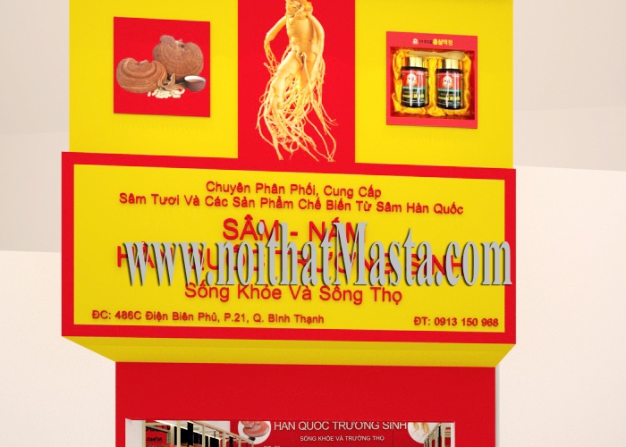 THIẾT KẾ CỬA HÀNG NHÂN SÂM HÀN QUỐC - CHỊ NGỌC - TP. HCM
